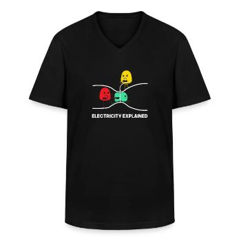 Elektriker Elektrik Elektroniker Handwerker - Männer-T-Shirt mit V-Ausschnitt - Schwarz - Vorne - AI Model Male 178 dark (178cm)