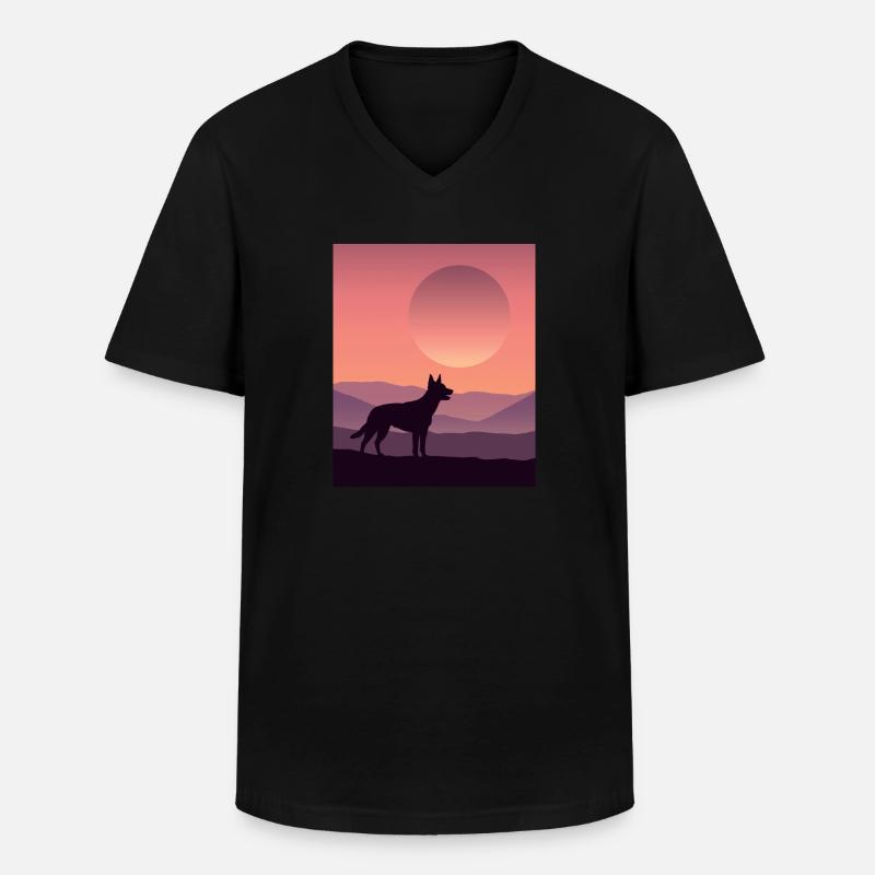 Australian Kelpie - Männer-T-Shirt mit V-Ausschnitt - Schwarz