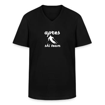 Apres Ski Team - Men's V-Neck T-Shirt - black - Front - AI Model Male 178 dark (178cm)