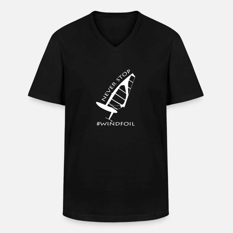 Windsurfen - Männer-T-Shirt mit V-Ausschnitt - Schwarz