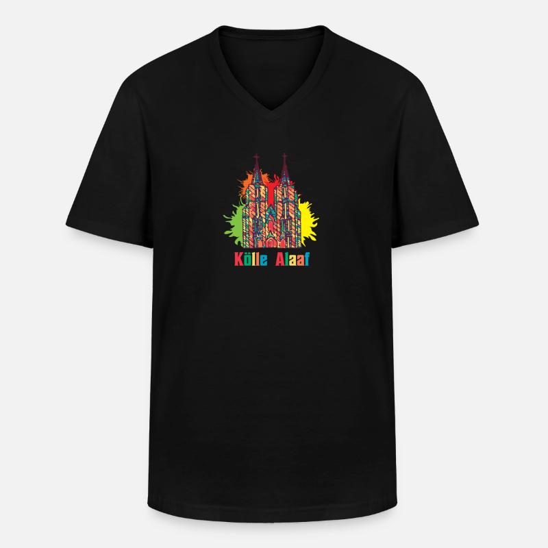 Kölner Karneval Kölle Alaaf - Männer-T-Shirt mit V-Ausschnitt - Schwarz