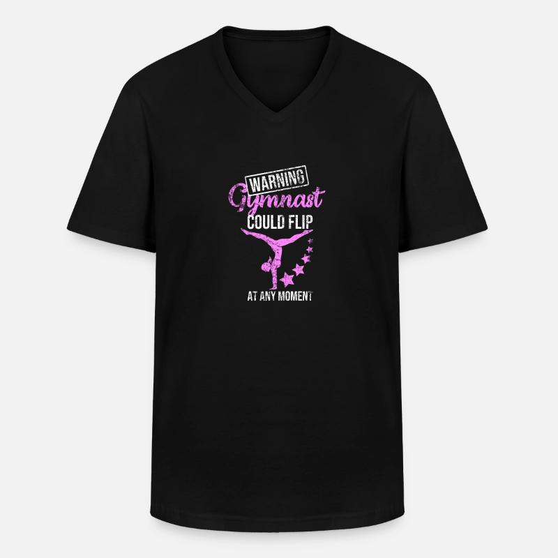 Cavalletto ginnastica - Maglietta da uomo classica con scollo a V - nero