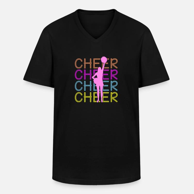 Cheerleading - Cheer Cheer Cheer - Männer-T-Shirt mit V-Ausschnitt - Schwarz