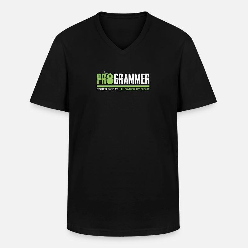 ProGrammer Gamer Programmeur Nerd PC cadeau - T-shirt col V Homme - noir