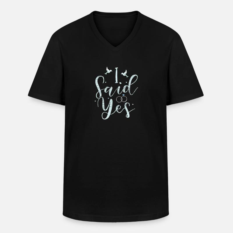 Engagement request - Men's V-Neck T-Shirt - black