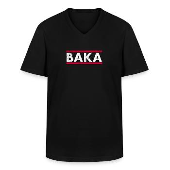 Baka anime - Men's V-Neck T-Shirt - black - Front - AI Model Male 178 dark (178cm)