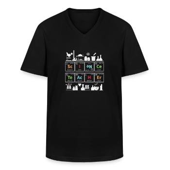 Wissenschaft Lehrer - Männer-T-Shirt mit V-Ausschnitt - Schwarz - Vorne - AI Model Male 178 dark (178cm)