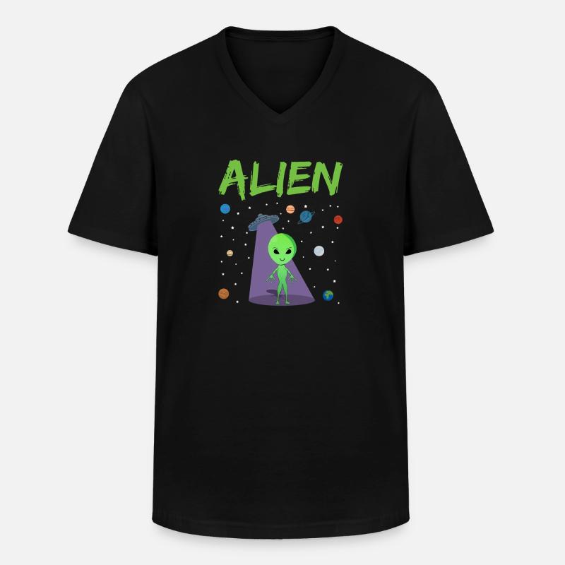 Alien - Männer-T-Shirt mit V-Ausschnitt - Schwarz