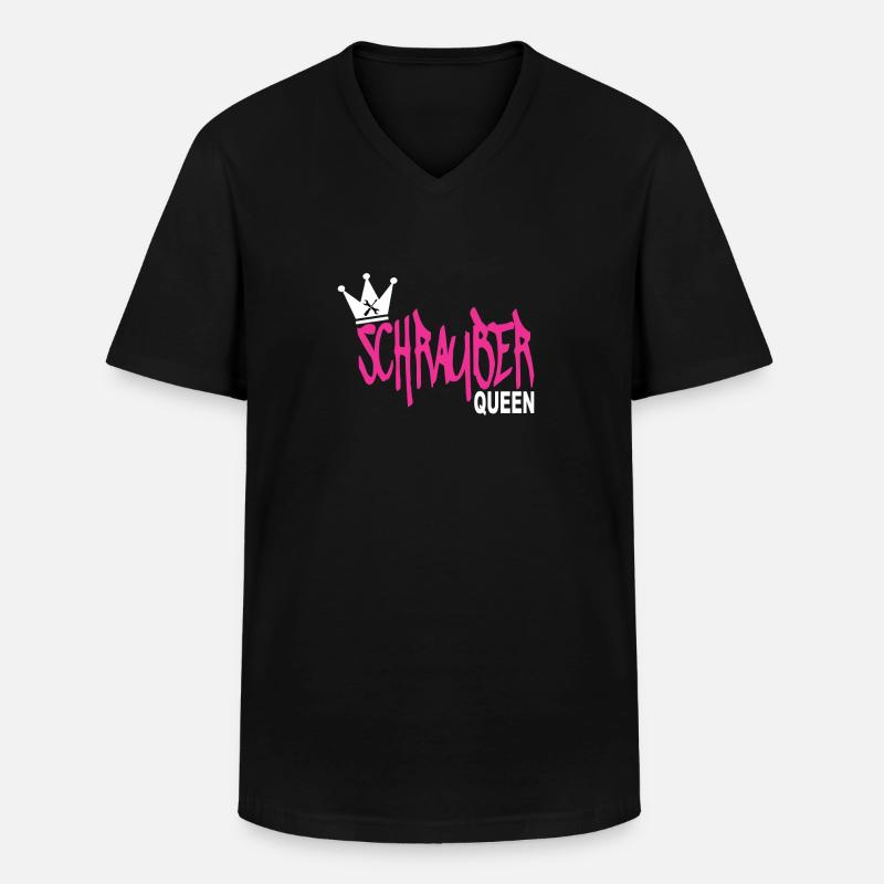 Schrauber Queen - Männer-T-Shirt mit V-Ausschnitt - Schwarz