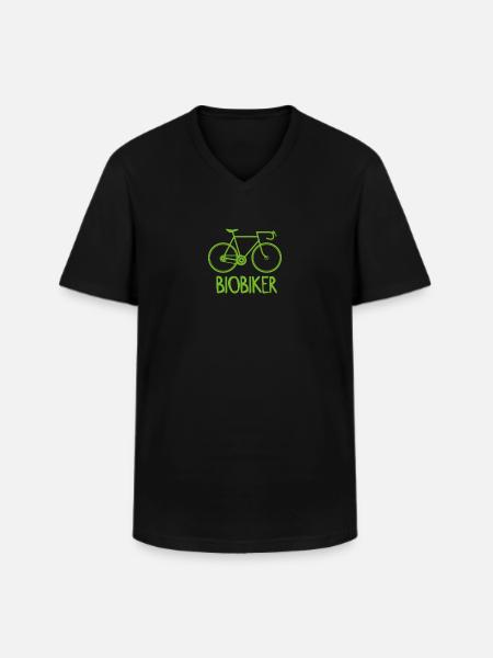 Biobiker Grün Radfahrer - Männer-T-Shirt mit V-Ausschnitt - Schwarz