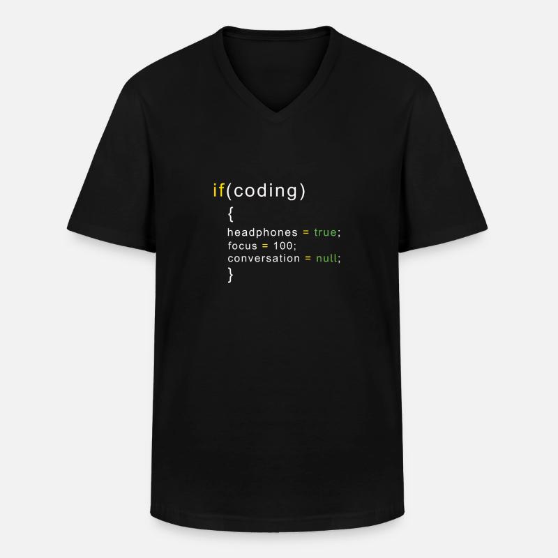 Coder coding - Men's V-Neck T-Shirt - black
