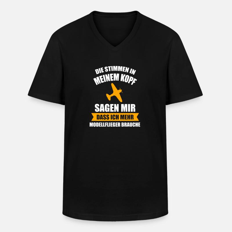 Modellflug Modellbau Modellbauer Geschenk - Männer-T-Shirt mit V-Ausschnitt - Schwarz