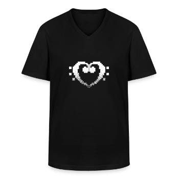 Bass Heart - Männer-T-Shirt mit V-Ausschnitt - Schwarz - Vorne - AI Model Male 178 dark (178cm)