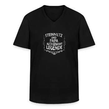 Stonemason - Men's V-Neck T-Shirt - black - Front - AI Model Male 178 dark (178cm)