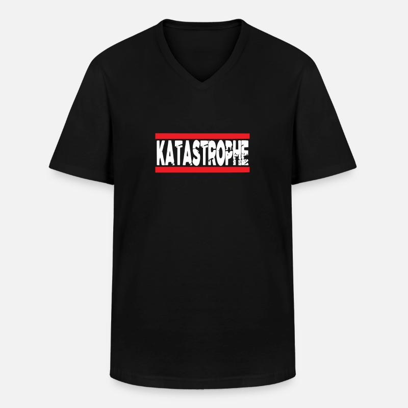 Katastrophe - Männer-T-Shirt mit V-Ausschnitt - Schwarz