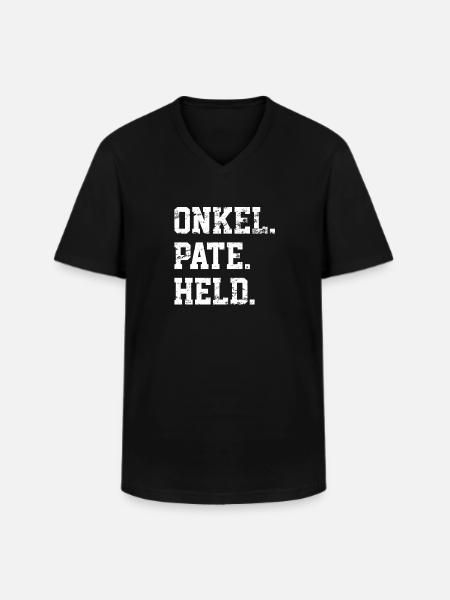 Patenonkel - Männer-T-Shirt mit V-Ausschnitt - Schwarz