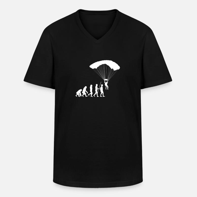 Evolution paragliding - Men's V-Neck T-Shirt - black