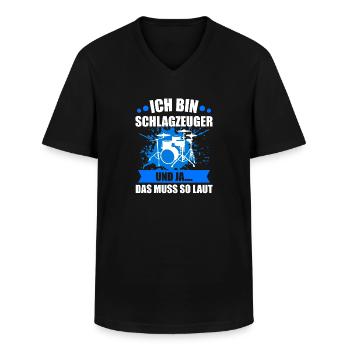 Schlagzeug Drummer Spruch Geschenk - Männer-T-Shirt mit V-Ausschnitt - Schwarz - Vorne - AI Model Male 178 dark (178cm)