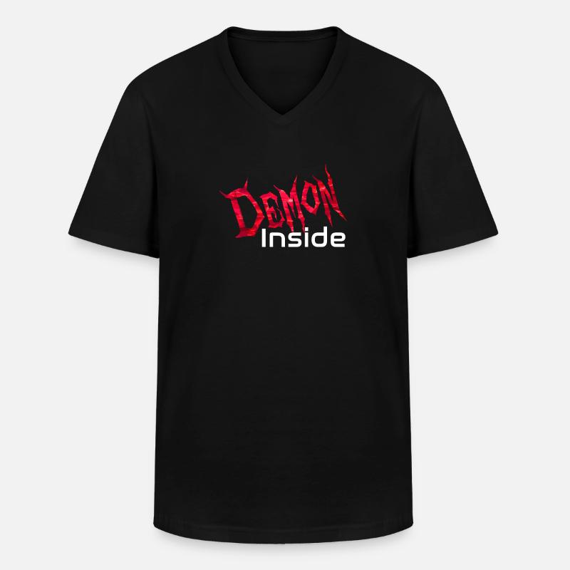 Demon Inside - Männer-T-Shirt mit V-Ausschnitt - Schwarz
