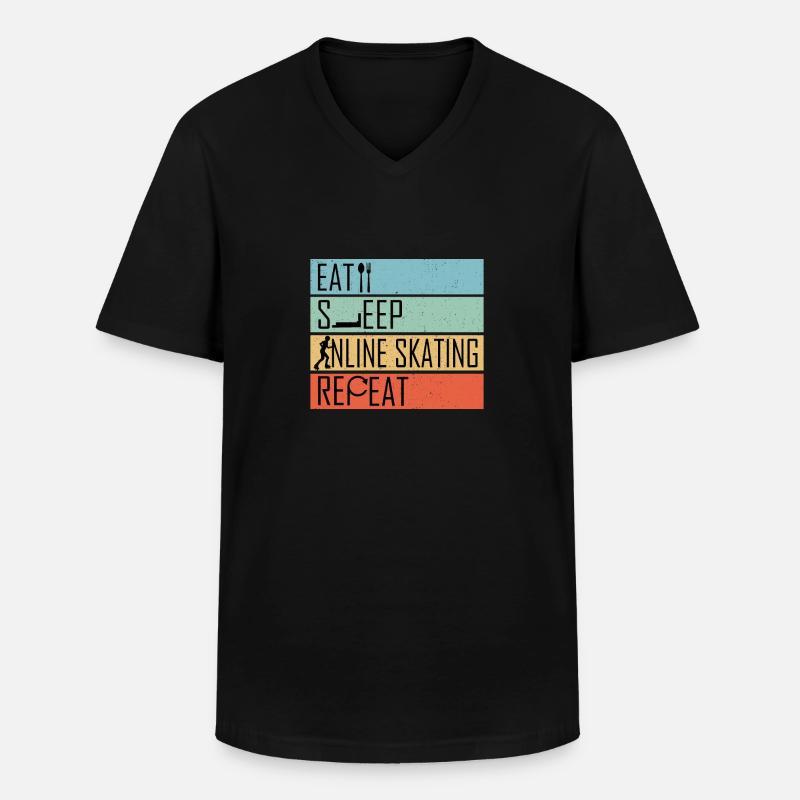 inline skates inlineskater - Männer-T-Shirt mit V-Ausschnitt - Schwarz