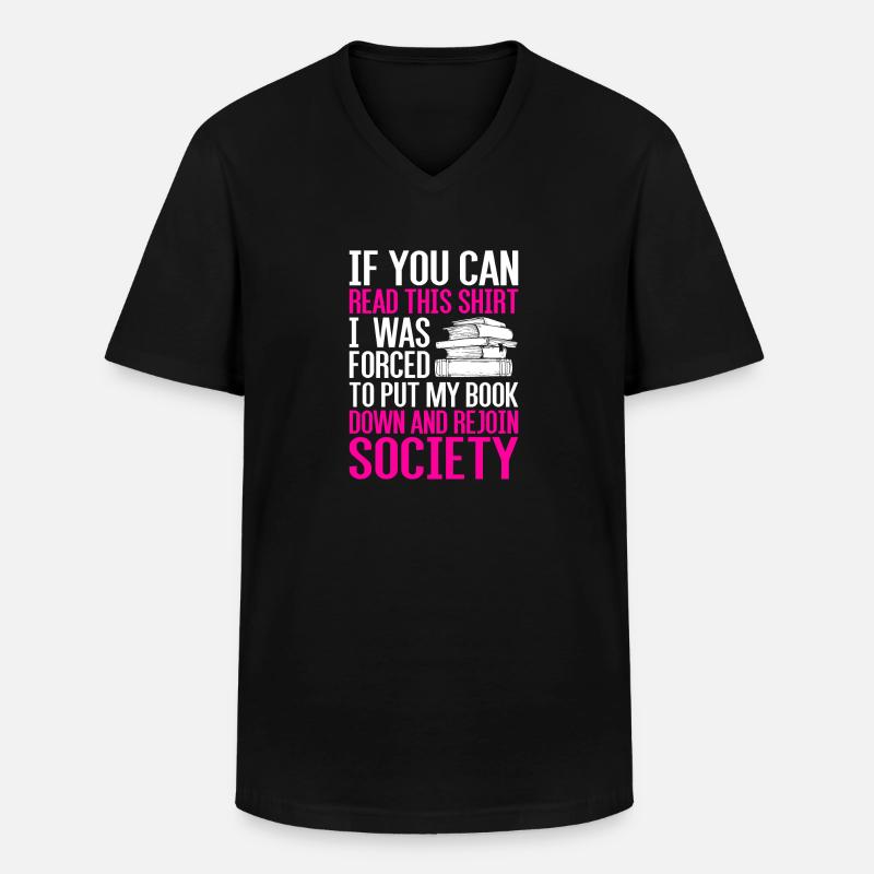 Bücher - Männer-T-Shirt mit V-Ausschnitt - Schwarz