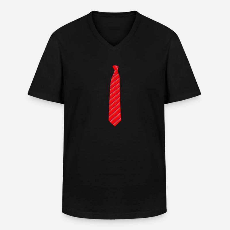 krawatte rot - Männer-T-Shirt mit V-Ausschnitt - Schwarz