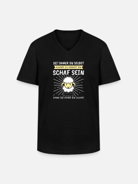 Schaf Schafe Hirte Geschenk - Männer-T-Shirt mit V-Ausschnitt - Schwarz