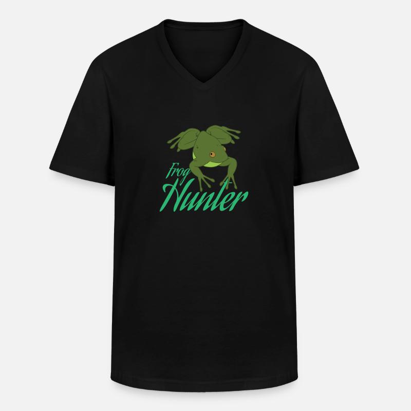 Frog Hunter - Männer-T-Shirt mit V-Ausschnitt - Schwarz