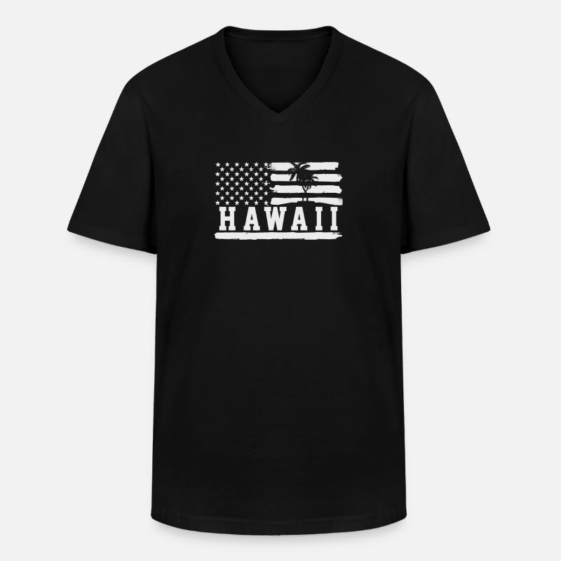 Hawaii - Männer-T-Shirt mit V-Ausschnitt - Schwarz