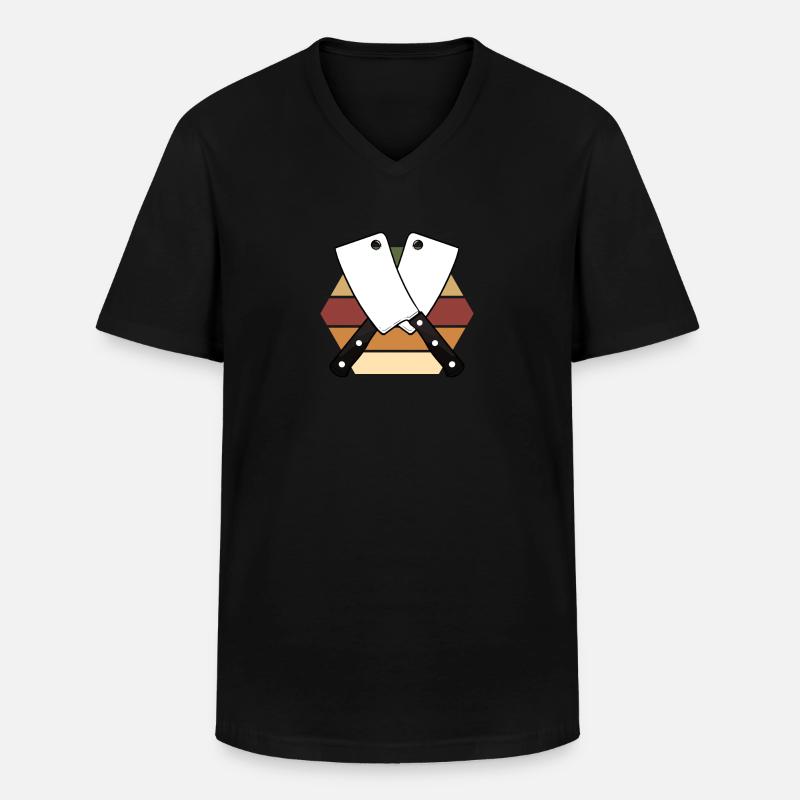 Metzger - Männer-T-Shirt mit V-Ausschnitt - Schwarz