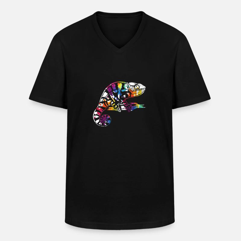 Chameleons - Männer-T-Shirt mit V-Ausschnitt - Schwarz