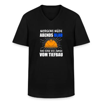 Tiefbau Tiefbauer Bauarbeiter Geschenk - Männer-T-Shirt mit V-Ausschnitt - Schwarz - Vorne - AI Model Male 178 dark (178cm)