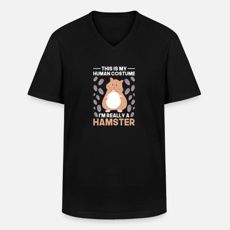 Hamster - Männer-T-Shirt mit V-Ausschnitt - Schwarz
