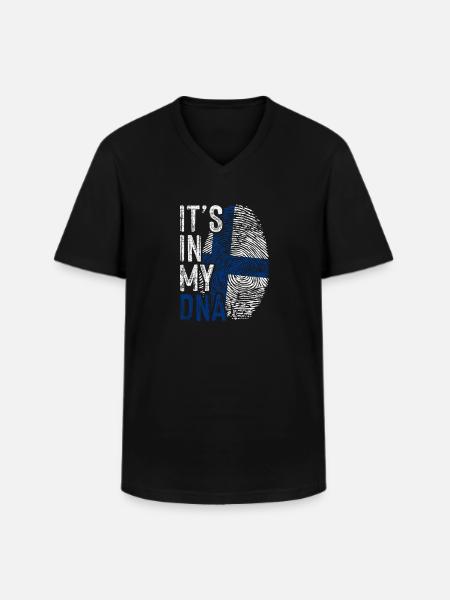 Finland Finnish origin - Men's V-Neck T-Shirt - black