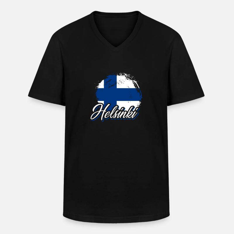Finnland Helsinki - Männer-T-Shirt mit V-Ausschnitt - Schwarz