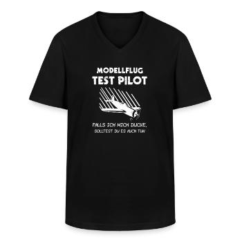 Modellflug Modellbauer Modellbau Geschenk & Flugze - Männer-T-Shirt mit V-Ausschnitt - Schwarz - Vorne - AI Model Male 178 dark (178cm)