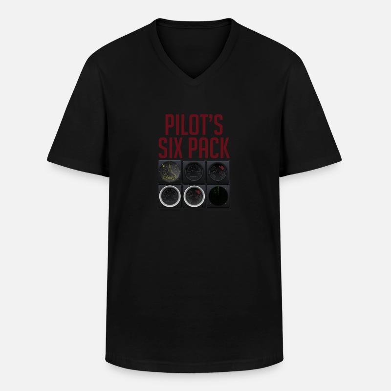 Pilot Fliegen - Männer-T-Shirt mit V-Ausschnitt - Schwarz