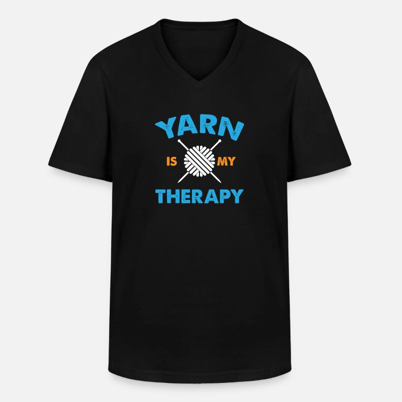 stricken hobby - Männer-T-Shirt mit V-Ausschnitt - Schwarz