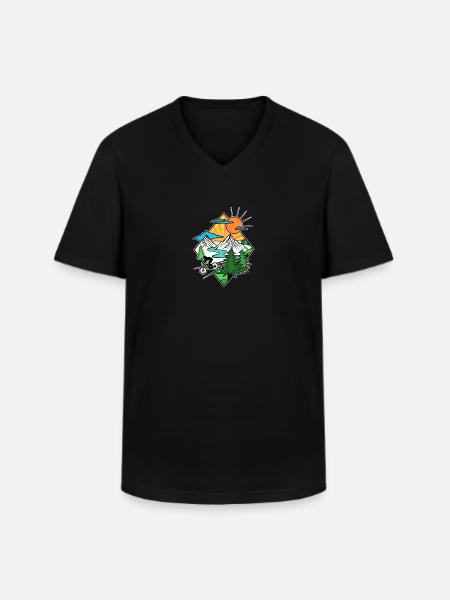 MTB mountain bike enduro MTB biker - Men's V-Neck T-Shirt - black