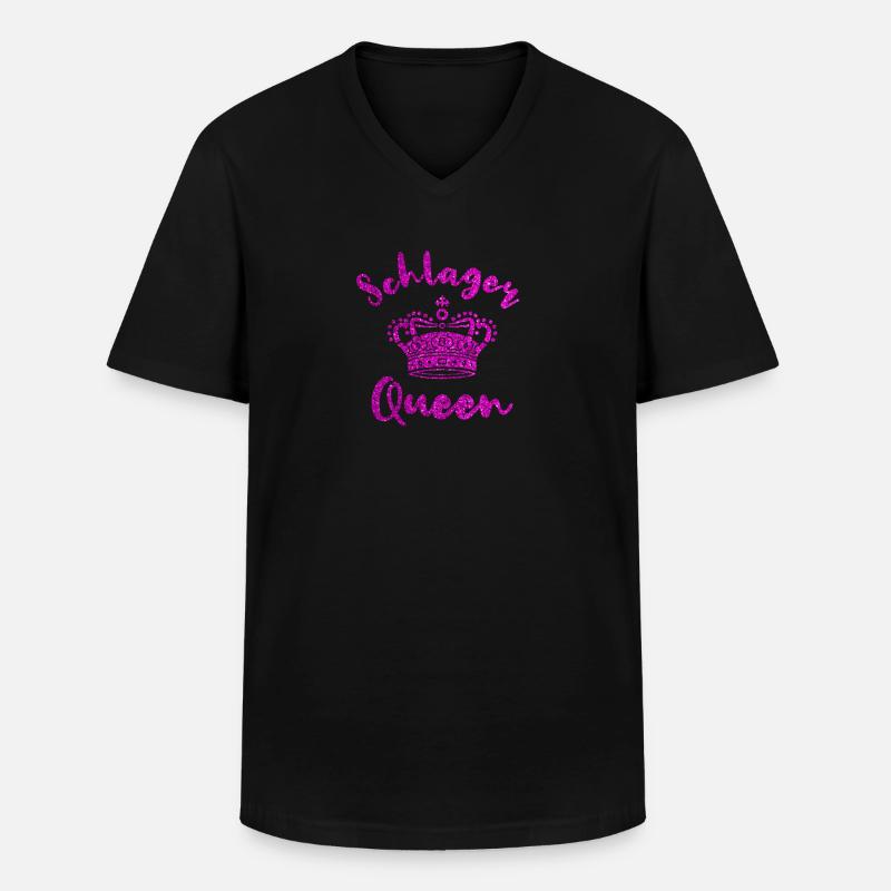 Schlager Queen - Männer-T-Shirt mit V-Ausschnitt - Schwarz