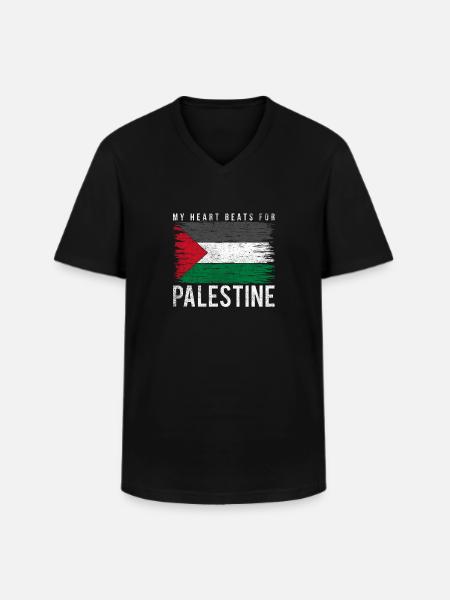 Palestine - Men's V-Neck T-Shirt - black