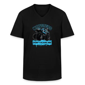 Monster Trucks - Monsters Don’t Scare Me - T-shirt col V Homme - noir - Devant - AI Model Male 178 dark (178cm)