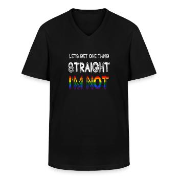 LGBT - Men's V-Neck T-Shirt - black - Front - AI Model Male 178 dark (178cm)