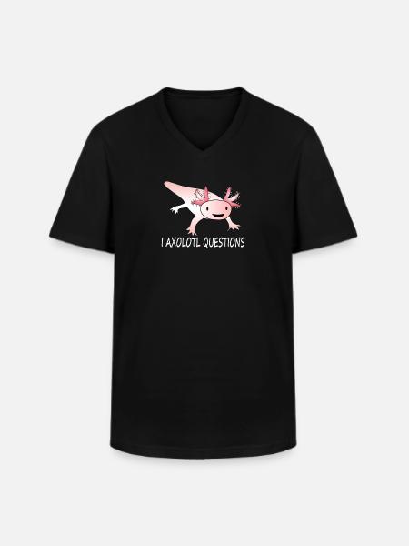 I Axolotl Questions - Männer-T-Shirt mit V-Ausschnitt - Schwarz