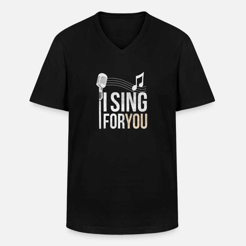 Sänger - Männer-T-Shirt mit V-Ausschnitt - Schwarz