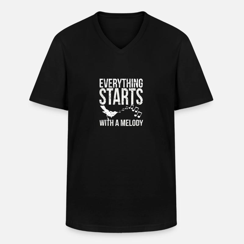 Vogel sänger - Männer-T-Shirt mit V-Ausschnitt - Schwarz