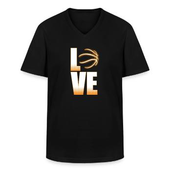 Basketball Liebe - Männer-T-Shirt mit V-Ausschnitt - Schwarz - Vorne - AI Model Male 178 dark (178cm)