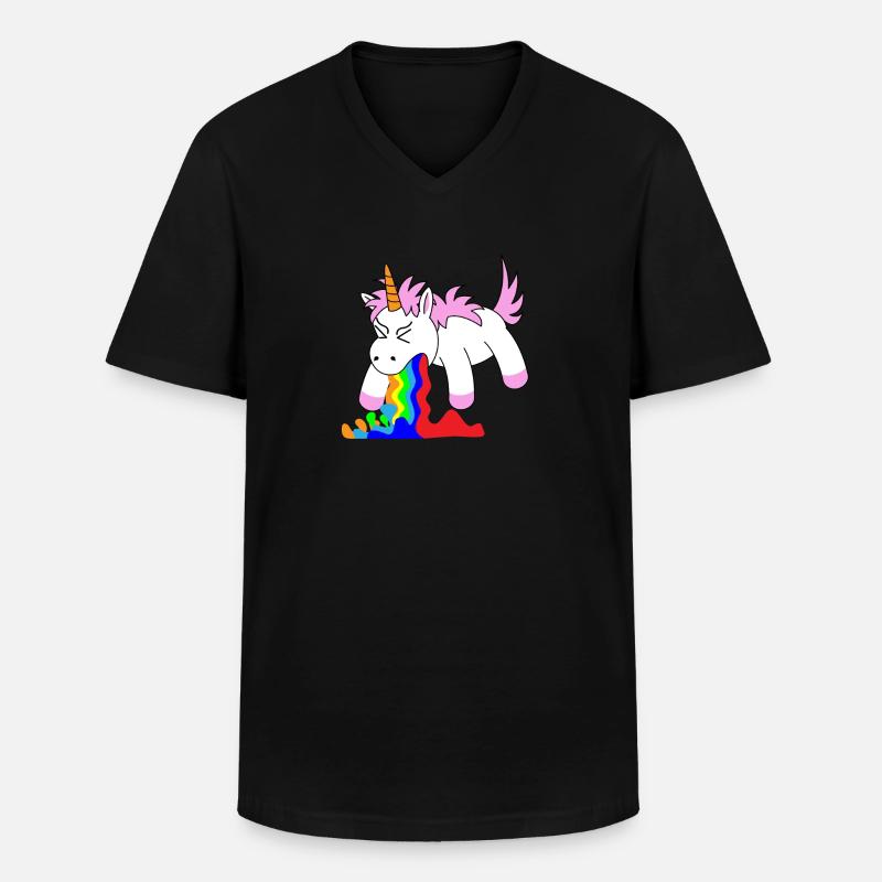 Lustiges Einhorn Einhörner - Männer-T-Shirt mit V-Ausschnitt - Schwarz