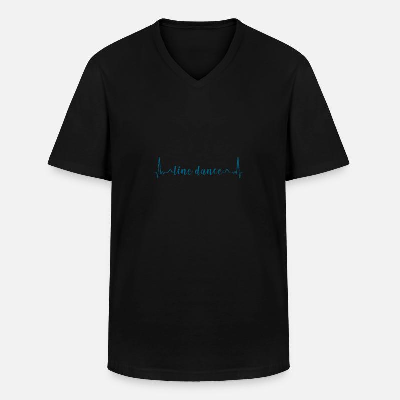 Linedance Herz - Männer-T-Shirt mit V-Ausschnitt - Schwarz