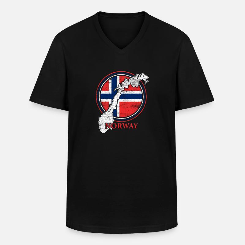 Norwegen Land Wikinger - Männer-T-Shirt mit V-Ausschnitt - Schwarz